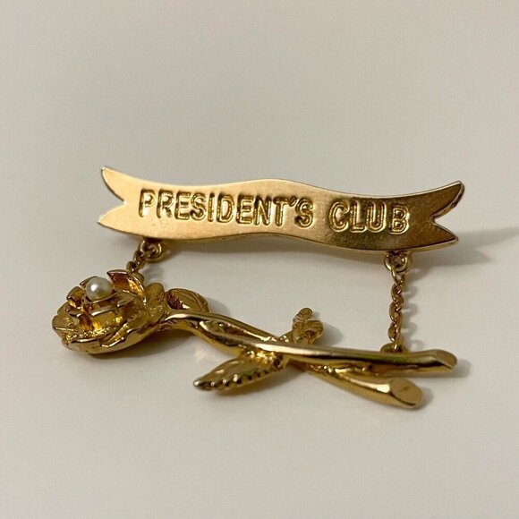 Vintage 1986 1987 Avon Presidents Club Bar Brooch Pin - Picture 1 of 13